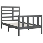 vidaXL Cadre de lit Gris Bois de pin massif 100x200 cm