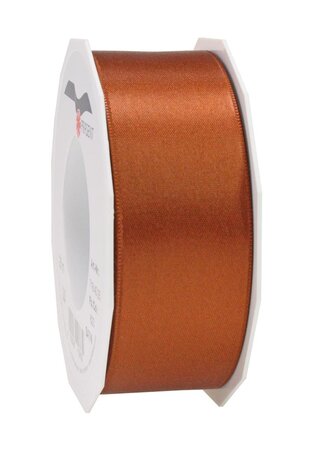 Satin double face 25-m-rouleau 40 mm cannelle