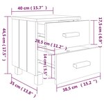 vidaXL Table de chevet HAMAR Gris foncé 40x35x44 5 cm Bois pin massif