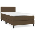 vidaXL Lit à sommier tapissier avec matelas Marron foncé 90x190 cm