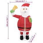 vidaXL Décoration de Noël Figurine Père Noël LED Tissu de luxe 180 cm
