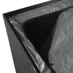 vidaXL Boîte de rangement de jardin Noir 150x100x100 cm Résine tressée