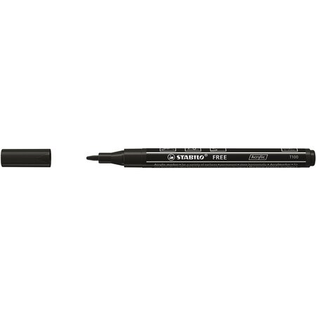 Marqueur pointe fine FREE acrylic T100 noir STABILO
