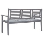 vidaXL Banc de jardin 3 places 150 cm Gris Bois d'eucalyptus solide