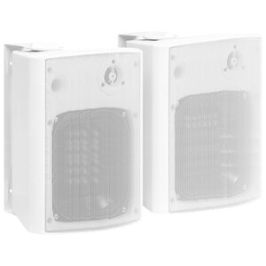 vidaXL Haut-parleurs stéréo muraux 2Pièces Blanc Intérieur Extérieur 120W