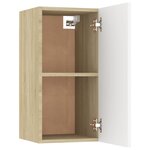 vidaXL Meuble TV Blanc et chêne sonoma 30 5x30x60 cm Aggloméré
