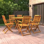 vidaXL Ensemble de salle à manger de jardin 7 Pièces Bois d'acacia massif