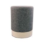 Pouf scandinave en tissu base bois 30 cm