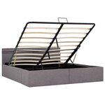 vidaXL Cadre de lit à stockage hydraulique et LED Taupe 180x200 cm