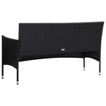 vidaXL Salon de jardin 4 Pièces avec coussins Résine tressée Noir
