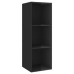 vidaXL Ensemble de meuble TV 3 Pièces Noir brillant Aggloméré