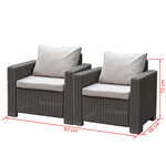 Allibert chaise de jardin 2 pièces california cappuccino 231560