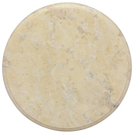 vidaXL Dessus de table Crème Ø40x2 5 cm Marbre