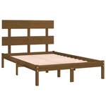vidaXL Cadre de lit Marron miel Bois massif 135x190 cm Double
