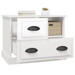 vidaXL Table de chevet blanc brillant 60x39x45 cm