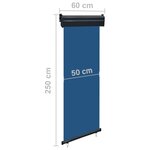 vidaXL Auvent latéral de balcon 60x250 cm Bleu