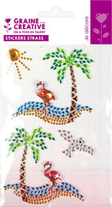 4 Stickers Strass Theme Ile Paradisiaque 95X155
