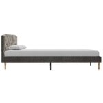 vidaXL Cadre de lit Gris foncé Tissu 150x200 cm