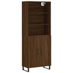 vidaXL Buffet haut Chêne marron 69 5x34x180 cm Bois d'ingénierie