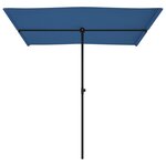 vidaXL Parasol d'extérieur avec mât en aluminium 2x1 5 m Bleu azuré