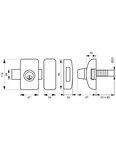 THIRARD - Verrou double entrée Universel ajustable pour entrée  HG 5  dim. cylindre de 35 à 80mm  acier  5 clés  epoxy bronzze