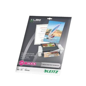 Pochette à plastifier ilam udt a4 brillante 250 microns (2x125) paquet de 25 leitz