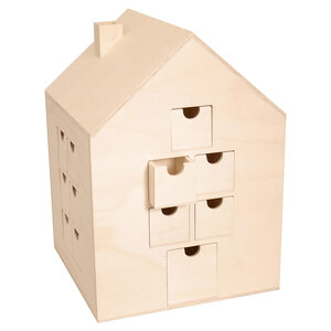 Calendrier de l'avent maison à décorer 30 x 21 5 cm