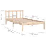 vidaXL Cadre de lit Bois de pin massif 90x190 cm Simple