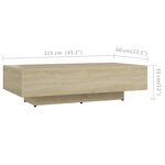 vidaXL Table basse Chêne sonoma 115x60x31 cm Aggloméré