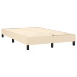 vidaXL Lit à sommier tapissier avec matelas Crème 120x200 cm Tissu
