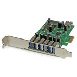 Startech.com carte contrôleur pci express à 7 ports usb 3.0 - 6 externes 1 interne - adaptateur pcie avec alimentation sata