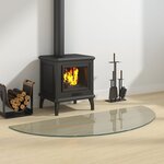 vidaXL Plaque de verre de cheminée Demi-rond 1200x500 mm