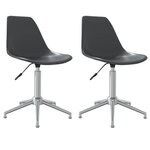 vidaXL Chaises pivotantes à manger lot de 2 gris clair PP