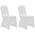 vidaXL Housses élastiques de chaise Blanc 12 Pièces