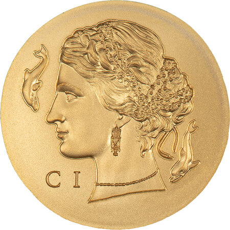 Monnaie en or 5 dollars g 0.5 millésime 2023 numismatic icons arethusa