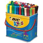 Baril de 84 feutres KIDS VISA Pte fine bloquée 12 Couleurs assorties BIC