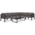 vidaXL Canapé central sectionnel et coussin Résine tressée Anthracite