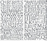 Sticker Alphabet pailleté Argenté 300 lettres