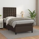 vidaXL Lit à sommier tapissier avec matelas Marron 100x200 cm