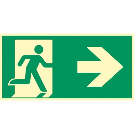 Signalisation photoluminescente d'évacuation droite