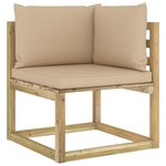 vidaXL Salon de jardin 6 Pièces avec coussins bois de pin imprégné