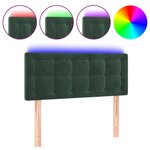 vidaXL Tête de lit à LED Vert foncé 80x5x78/88 cm Velours