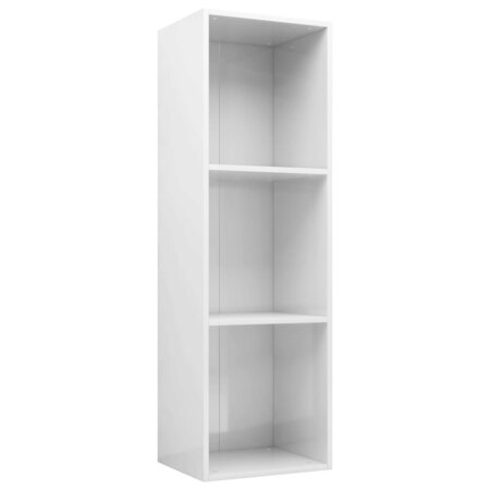 vidaXL Bibliothèque/Meuble TV Blanc brillant 36x30x114 cm Aggloméré