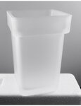Goupillon de toilettes mural en verre et zinc NIKI 37,5 x13,5 x10,5 cm
