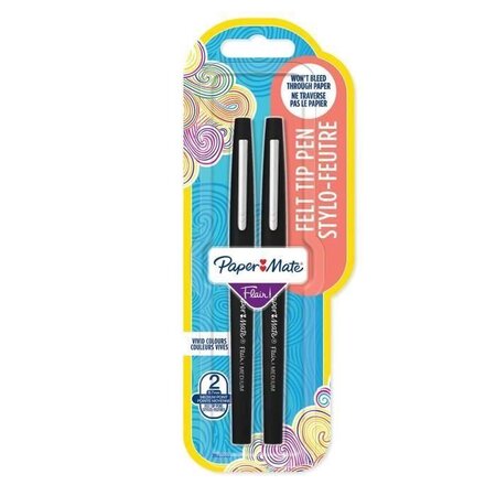 PAPER MATE Lot de 2 stylos Flair - Pointe moyenne - Encre rouge (Lot de 3)