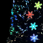 vidaXL Sapin de Noël et flocons de neige LED Noir 120 cm Fibre optique