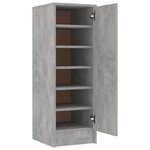 vidaXL Armoire à chaussures Gris béton 32x35x92 cm Aggloméré