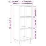 vidaXL Buffet Sonoma gris 34 5x32 5x90 cm Bois d'ingénierie