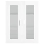 vidaXL Buffet haut Blanc brillant 69 5x34x180 cm Bois d'ingénierie