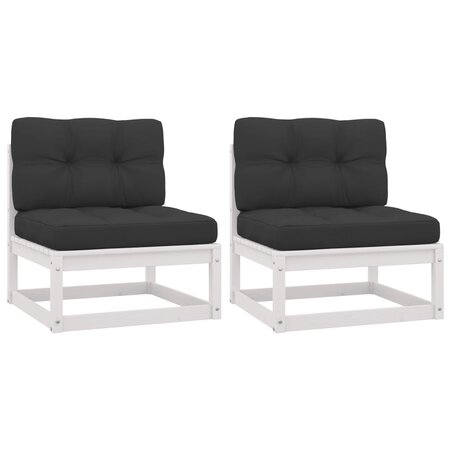vidaXL Canapés centraux de jardin coussins anthracite 2 Pièces